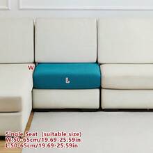 单件装提花弹力沙发套，现代防污沙发套，简约风格沙发套装，适用于客厅、卧室、户外沙发、L型沙发、贵妃椅/转角沙发组合、沙发垫套，家居装饰通用座椅沙发，四季皆宜 - 孔雀藍 - 查看 14