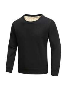 Men's Casual Fashionable Sweatshirt, Outdoor Sports Thermal Lining Thick Jacket, Autumn/Winter - Black - View 2