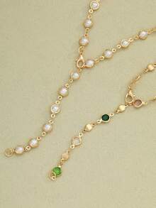 قلادتان للنساء، بطراز عملة قديمة، قلادة طويلة على شكل حرف Y مزينة بخرز اللؤلؤ الأنيق والكريستال الملون اللامع، مناسبة للإطلالة اليومية للنساء، العطلات، المواعيد، الحفلات، الهدايا، المآدب، السفر، هدية للأم، الحبيبة، الصديقة، المحبوبة