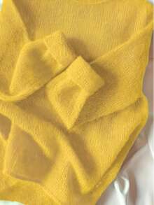 Damen Pullover in Große Größen, Lässig, einfarbig, Rundhalsausschnitt, Rippstrick, Herbst/Winter