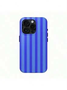 Black And Blue Vertical Stripes  Phone For Summer Phone Case, High Quality Case, Teenage Girl Gift, Case For  16 Series High-Quality, Phone Case  16 Pro CaseSuitable For  17 Air - 白色1 - 查看 3
