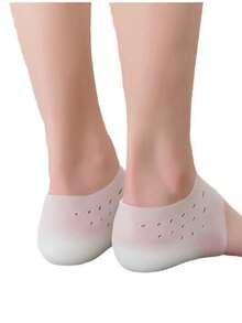 Plantillas de silicona para aumentar la altura - Invisibles, cojín suave y amortiguador, plantillas de confort biónico, plantillas medias para hombres y mujeres en negro, plantillas medias de talón de silicona el viernes