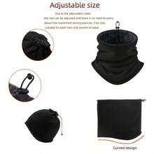 وشاح رقبة شتوي دافئ سميك مبطن حراريًا للجنسين - قناع وشاح للوجه - قابل للتنفس مقاوم للرياح ناعم مبطن بالفرو متعدد الوظائف للرجال والنساء للأنشطة الخارجية ركوب الدراجات والتزلج والدراجات النارية والتخييم والجري والاستخدام اليومي في الطقس البارد - ملحقات رقبة فاخرة وأنيقة - متعدد الألوان - مشاهدة 10