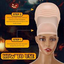 2 paquetes de gorros calvos de látex con gorros de peluca de nailon, gorros calvos de Halloween, gorro calvo profesional de maquillaje para disfraz de de Halloween - 2 piezas - Gorra de béisbol - Ver 7