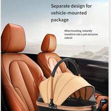 Ultra-Light And Portable, One-Click Folding, Detachable High-End Pet Stroller For Dogs, Cats And Teddy Bears, Multi-Functional Stroller With Detachable Bag. - 灰色 - 查看 7