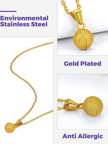 Richsteel 3D/Basketball/Soccer/Baseball Ball Boxing Glove Cool Pendant Men, 316L Stainless Steel Sneaker Chain,Sport Fan Jewelry - 02-金牌籃球 - 查看 3