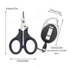 1 件装带弹性扣的钓鱼剪刀，多功能重型线切割器，专门用于编织 PE 线、路亚钓鱼、剪断鱼线和铅