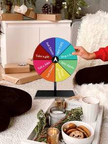 1 Set Lucky Spin Wheel Game, Interactive Pointing Spin Wheel, Fun Manual Colorful Spin Wheel With Sturdy Stand And Free Pen, Suitable For Various Events, Raffles, Classrooms, Retail Stores, Engagement Parties, Wedding Guest Entertainment, Celebrations, Company Events, New Year Parties, Wedding Decor, On-Site Raffle Games, Entertaining Family Activities Spin Wheel. - Multicolor - View 4