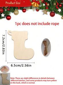 20pcs/10pcs Of Unfinished Wooden Christmas Ornaments, Wooden Christmas Tree Hanging Ornaments For DIY Handicrafts, Christmas Stockings, DIY Wooden Handicraft Hanging Decoration Kits, Wooden Plate Decorations, Home Autumn And Winter, Christmas Hanging Ornaments, Christmas Hanging Decorations, Handicrafts Hanging Decorations