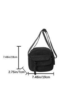 Diese Mini-Cord-Umhängetasche hat einen Reißverschluss und einen verstellbaren Schultergurt. Modisch und vielseitig einsetzbar, ist sie eine ideale Wahl für den täglichen Gebrauch. Diese quadratische Mini-Vintage-Cord-Tasche hat einen Reißverschluss und einen Schultergurt. Das Mehrtaschenlayout passt perfekt zum täglichen Tragen. - Verschiedenfarbig - Übersicht 11