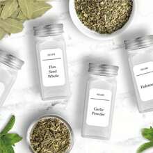 216 Spice Jar Labels Preprinted Minimalist Stickers - White Waterproof Label - Fit Round Or Rectangle Spice Jars - Herb Seasoning Kitchen Pantry Labels,Organization, Kitchen Supplies,Grandma Gift,Kitchen Decor - White - View 2