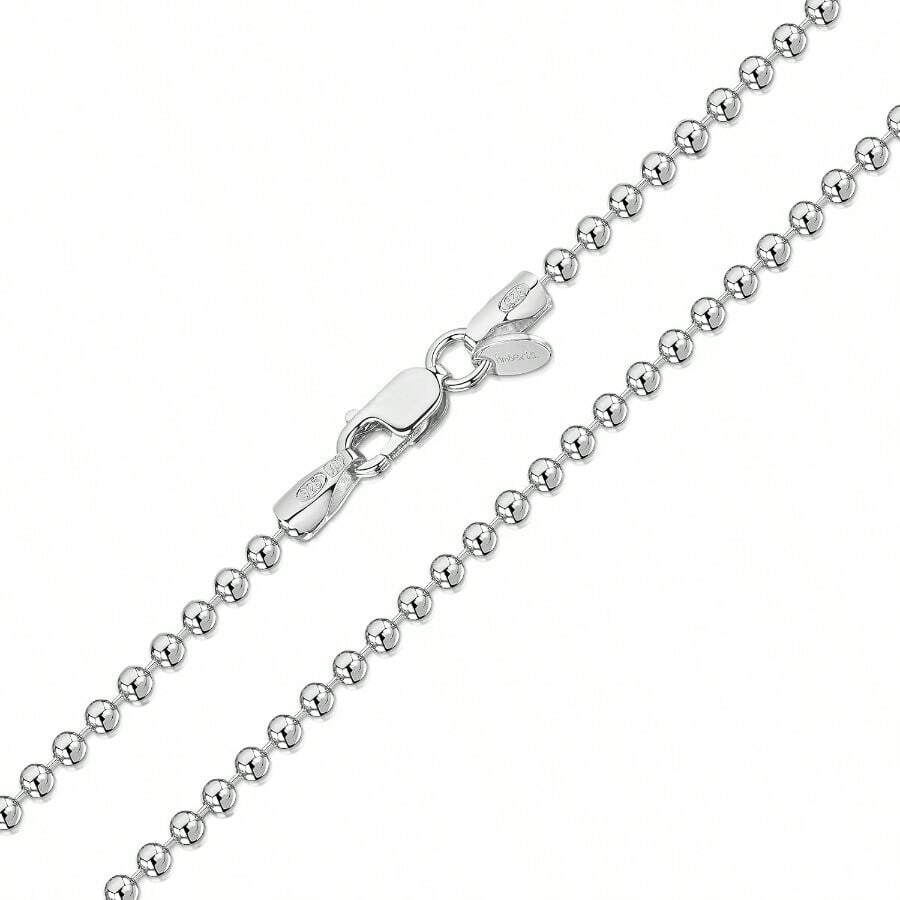 925 Sterling Silver 2 Mm Ball Chain Necklace