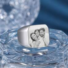 1PC Personalized Portrait Memorial Jewelry,Engraved Photo Ring,Photo Engraved Ring,Personalized Picture Ring