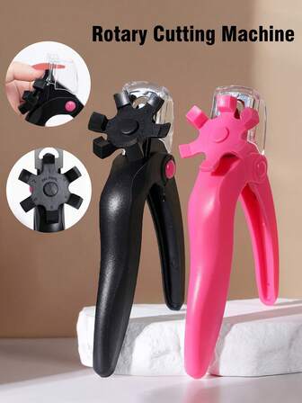 1pc Professional Adjustable Acrylic Nail Clippers With Sizer, Catcher & Length Measurement - 3-Angle Stainless Steel Blade, 6-Size Dial For Fake Nails, Gel & Extensions - Salon & Home Manicure Tool (Black), Fake Nail Trimmer,Nail Tools, Highquality Construction, Precision Cutting For All Nail Types