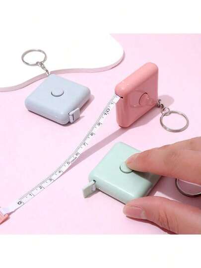 Nordic Minimalist Automatic Retractable Mini Tape Measure (Keychain Style), To Measure Measurements And Clothing Sizes. The Automatic Rebound Design Is Compatible With Daily Measurements, Online Clothing Size Verification, And Home Storage Box Measurements, Mini Tape Measure For Body Measurement, Sewing, Tailoring, Knitting, Home Craft Measurement, Expandable Double Scale