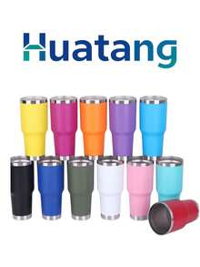 Termo térmico de acero inoxidable negro 30oz apto para personalizar termo café botella térmica resistente portátil bebidas frías y calientes ideal oficinas deporte viaje tapa hermética larga duración - Multicolor - Ver 9