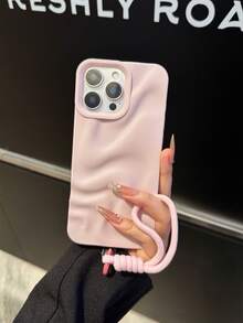 1pc Minimalist High-End Water Wave Pattern Phone Case + Lanyard Compatible With IPhone11, 11Pro, 11ProMax, 12, 12Pro, 12ProMax, 13, 13Pro, 13ProMax, 14, 14Pro, 14Plus, 14ProMax, 15, 15Pro, 15Plus, 16, 16Pro, 16ProMax, 16Plus/17/17Pro/17ProMax