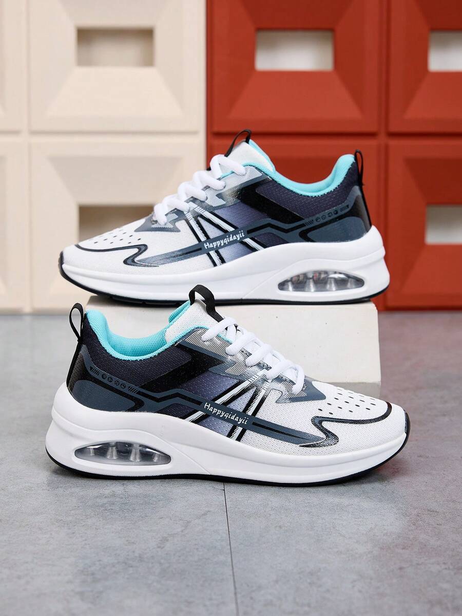 Zapatillas deportivas minimalistas, ligeras y versátiles de mujer con estilo coreano casual, con cojín de aire, malla transpirable y cómoda, con cordones