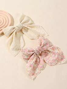 2pcs Bow Shape Hair Clips Cute Bow Valentine's Day Claw Clips Hair Claws Hair Barrettes, School Stuff, Elegant, College, Winter Outfit For Women, Bows, Hair Accessories, Head Accessories, Hair Accessories For Women, Hairpin - Multicolor - View 4