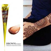 海娜纹身膏，棕黑色临时海娜纹身膏，半永久海娜纹身膏，防水身体海娜纹身膏 - 彩色 - 查看 9