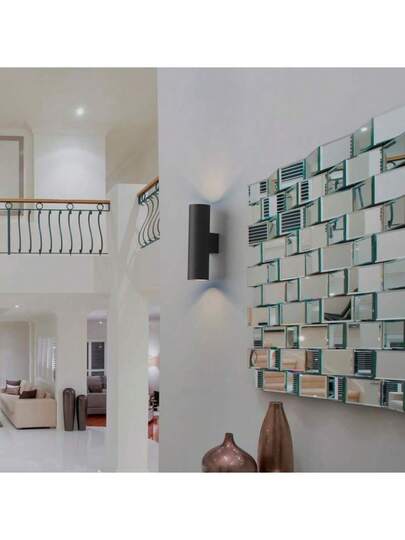 Alpinaluz Wand Light: Dual Verlichting Up Down, Zwart Aluminum, GU10 Sockets, Bulbs Not Included. view 9