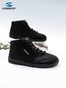 HOBIBEAR 1 Pair Women's Black Winter Snow Boots, Elegant High-Top Boots, Women's Barefoot Shoes, Ankle Boots, Men's Sports Shoes, Wide Mid-Calf Walking Shoes, Rubber Non-Slip Waterproof, Leg Lengthening Hiking Shoes - Black - View 3