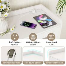 Kitchen Pantry Cabinet Power Outlet & APP Control LED Lights Acrylic Flip Door - View 8