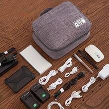 Multifunctional Mobile Phone Digital Accessories Storage Bag, Travel Storage Bag, Portable Travel USB Hard Drive Earphone Data Cable Storage Bag, Multifunctional Electronic Accessories Storage Bag - màu đen - Xem 4