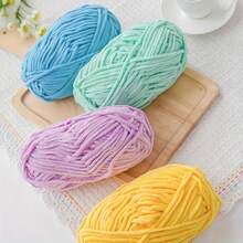 Soft And Comfortable Chenille Yarn For Hand Knitting And Crochet - 50g, 2362.2 Inch Rolls, Available In Multiple Colors - Suitable For Scarves, Shoes, Dolls - 十九 藍色 - 查看 11