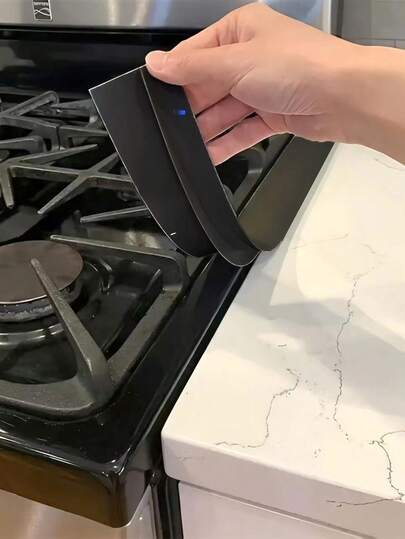 1pc/2pcs Silicone Stove Gap Covers, Kitchen Counter Gap Filler, Heat Resistant Oven Gap Filler, Anti Oil And Anti Fouling Kitchen Stove Gap Sealing Strip, Sealing Strip For Stove Gap, Easy-Clean Silicone Stove Gap Cover, Suitable For Wiping, Rinsing, Or Dishwashing, Stove Top Seal, Kitchen Decor And Accessories