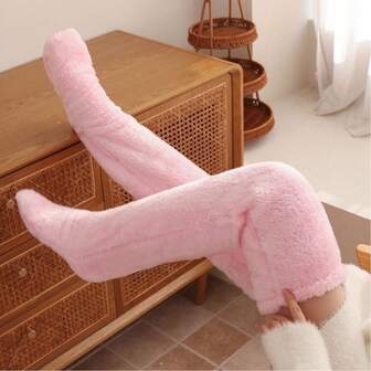 1 Pair Packaged Thick Thermal Lined Slipper Socks, Warm Winter Snow Socks, Suitable For Adults, Home, Postpartum, Carpet, Slippers, Cartoon, Sleeping, Extra Thick, Soft, Cozy