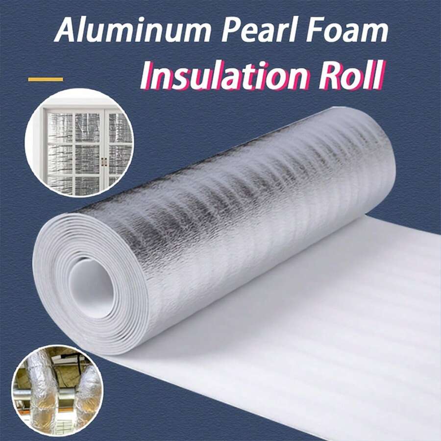 1Roll Aluminum Pearl Foam Insulation Roll - Reflective, Cold-Insulating Film For Food Delivery, Keeping Fresh And Cold For Fruits And Snacks, Cold Insulation Roll|Reflective Insulation|Durable Insulation Roll, Insulation Rolls