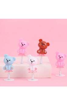 1pc Creative Novelty Cute Cartoon Bouncing Spring Elf Bear Toy, Random Delivery