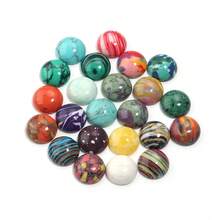 5-10pcs/Pack Round Turquoise Print Gemstone Cabochons, Random Mixed Colors, Fashionable Casual Elegant Vintage Handmade DIY Gemstone Stickers Suitable For Necklace, Ring, Bracelet Crafts, Jewelry Decoration, Inlay Materials