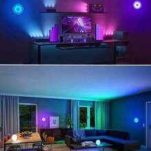 1/3/6Pcs LED Color Cabinet Light Strip With Remote Control, RGB LED Night Light, Rechargeable Magnetic Wall Light Multiple Lighting Modes, Timer Function, Battery-Powered (No Plug Required) Ideal For Wardrobe, Hallway, Display Cabinet, Or Game Room Ambient Lighting - Multi-color light - View 4