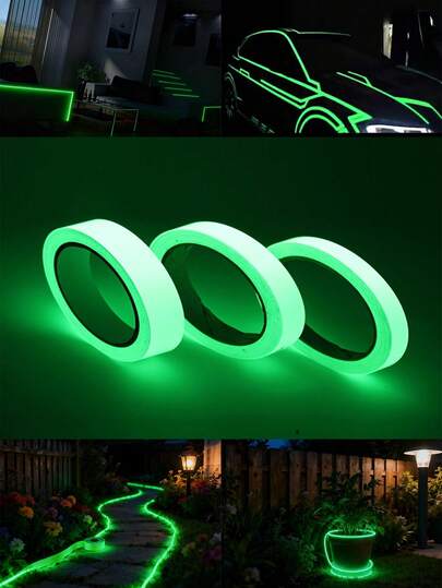 Glow-In-The-Dark Tape, 1cm X 300cm - Self-Adhesive, Suitable For Stairs, Walls And Outdoor Use, Glow-In-The-Dark