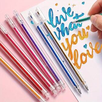 [24/12/8 Metal Gel Pen Sets] 24/12/8 Metal Gel Pen Sets For Adult Coloring, Painting, Graffiti, Art, School, Office And Publicity