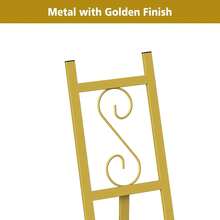 2 Pack Easel Stand For Sign, Large Wedding Welcome Mirror Holder, Adjustable Free Standing Painting Rack With Chain Support For Display Poster Picture Frame Art, 17" X 17" X 58", Gold - Vàng - Xem 4