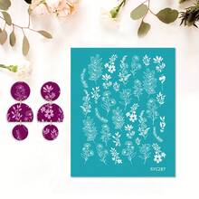 Stensil Sablon Tanah Liat Polimer dengan Pola Geometris/Kepingan Salju/Balon Udara Panas/Kucing Lucu, Cocok untuk Produksi Tanah Liat Polimer, Stensil Sablon Tanah Liat - MultiWarna - View 27