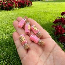 5 قطع زجاجات غبار جنية صغير - غبار سحري متلألئ متنوع في زجاجات زجاجية مع سدادات فلين، مناسبة لعيد الميلاد، عيد الحب، عيد الميلادكر، هالوين، العودة إلى المدرسة وغيرها من المناسبات