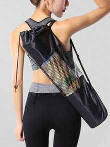 1pc TPE Yoga Mat Mesh Bag, Portable Waterproof Yoga Mat Carrying Bag, Minimalist Design For Daily Use (Yoga Mat Not Included)