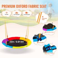 Columpios para patio trasero 1 platillo 2 asientos de columpio con cinturón Soporte de metal con estructura en forma de A - 3 personas - Ver 3