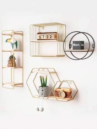 Nordic Style Wall Hanging Decor Rack For Living Room, Bedroom, Dining Room, Storage (Decor Items Not Included)