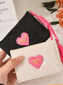 High Cost-Effective Lanyard Wallet - Korean INS Style Heart Candy Wallet, Women's Minimalist Bifold Wallet, Women's Coin Purse, Mini Wallet, Small Wallet, Cute Wallet, Card Holder, Coin Pouch - Multicolor - View 3