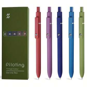 5pcs/Set Christmas Gifts Aurora Gradient Colour Gel Pens 0.5mm Black Quick Dry Smooth Gel Ink Pen For School Student Writing, Luxury Business Office Gift Pens, Back To School