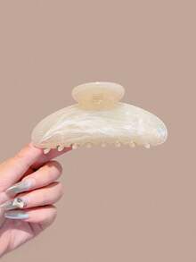 2pcs Large Size Pink & White Ombre Wavy Hair Clips, 11cm, High Quality Elegant Minimalist Versatile Summer Hair Accessories Suitable For Daily, Casual, Party, Work, Vacation, Face Washing, Makeup, Outfit Matching Elegant Claw Clip Winter Hair Clutch