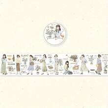 Romantic & Lively Girl Notebook Stickers, Featuring Scenes Of Daily Life, Shopping, Leisure Coffee, And Greenery, With Shiny Details, Disposable, Asymmetric Shapes, Glossy Finish - Multicolor - View 7