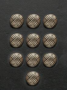 10pcs/Set Vintage Textured High-End Metal Buttons, Suitable For Coats, Sweaters, Uniforms, Suits, DIY Sewing Accessories - Multicolor - View 13