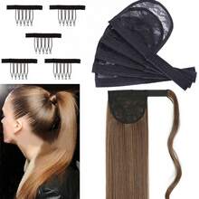 Ponytail Net Base Hair Net For Making Ponytail Hair Extension Black Pony Tail Weaving Net With Adjust Strap Lace Net For Wigs - Multicolor - View 1