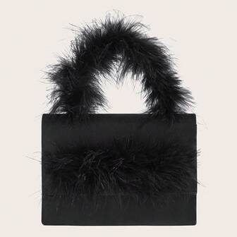 1pc 2025 Winter New Fashionable Fluffy & Soft Women Handbag